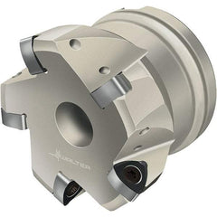 Walter - 63mm Cut Diam, 22mm Arbor Hole, 2mm Max Depth of Cut, Indexable Chamfer & Angle Face Mill - 4 Inserts, P23696 Insert, Right Hand Cut, 4 Flutes, Through Coolant, Series Xtra-tec - Exact Industrial Supply