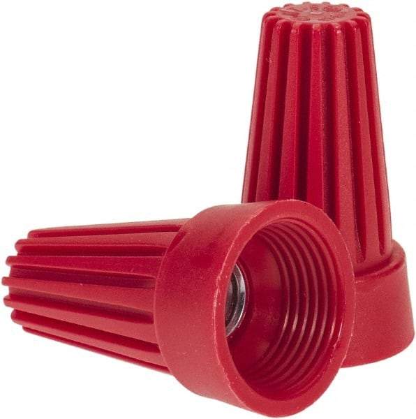 Ideal - 2, 14 to 4, 12 AWG, 600 Volt, Flame Retardant, Standard Twist on Wire Connector - Red, 221°F - Exact Industrial Supply