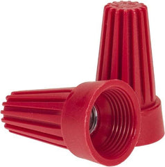 Ideal - 2, 14 to 4, 12 AWG, 600 Volt, Flame Retardant, Standard Twist on Wire Connector - Red, 221°F - Exact Industrial Supply