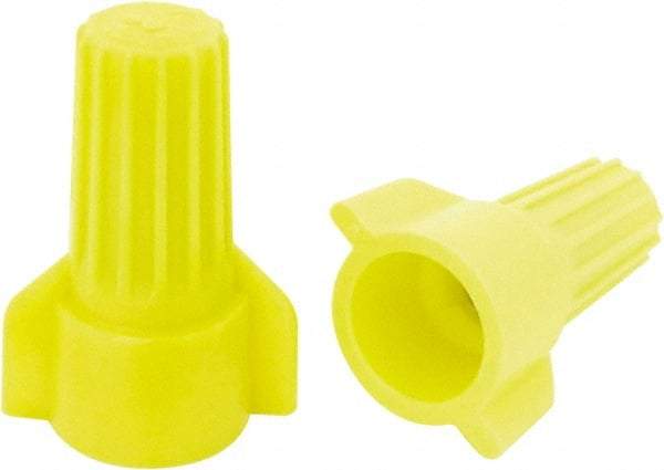 Ideal - 2, 18 to 3, 12 AWG, 600 Volt, Flame Retardant, Wing Twist on Wire Connector - Yellow, 221°F - Exact Industrial Supply