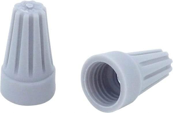 Ideal - 3, 22 to 2, 16 AWG, 300 Volt, Flame Retardant, Standard Twist on Wire Connector - Gray, 221°F - Exact Industrial Supply