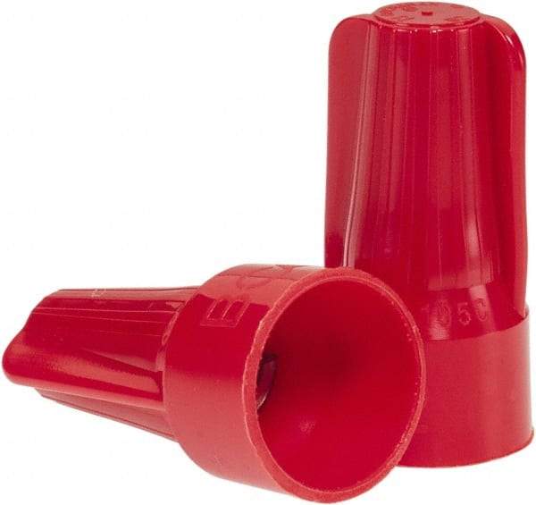 Ideal - 2, 18 to 5, 12 AWG, 600 Volt, Flame Retardant, Standard Twist on Wire Connector - Red, 221°F - Exact Industrial Supply