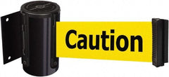 Tensator - 4" High x 2" Long x 3" Wide Barricade Tape Dispenser - Steel, Black Powdercoat Finish, Black, Use with Tensabarrier - Exact Industrial Supply