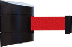 Tensator - 5" High x 3" Long x 3" Wide Barricade Tape Dispenser - Steel, Black Powdercoat Finish, Black, Use with Tensabarrier - Exact Industrial Supply