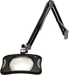 O.C. White - 43 Inch, Gooseneck, Clamp on, LED, Black, Magnifying Task Light - 8 Watt, 2x Magnification, 7 Inch Wide, 5-1/4 Inch Long - Exact Industrial Supply