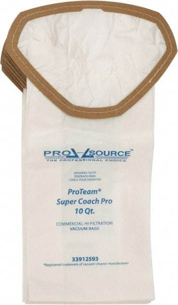PRO-SOURCE - 2.5 Gal Meltblown Polypropylene & Paper Vacuum Bag - For ProTeam Super Coach Pro 6, GoFree Pro & ProVac FS 6 Qt Backpacks - Exact Industrial Supply