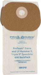 PRO-SOURCE - Meltblown Polypropylene & Paper Vacuum Bag - For ProTeam Sierra & Lil Hummer II (Open top bag), Triple S Speedster 600 Backpack - Exact Industrial Supply