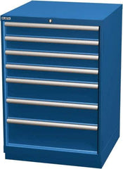 LISTA - 7 Drawer, Modular Storage Cabinet - Steel, 28-1/4" Wide x 28-1/2" Deep x 41-3/4" High, Blue - Exact Industrial Supply