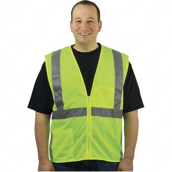 PIP - Size L Yellow Mesh General Purpose High Visibility Vest - Exact Industrial Supply