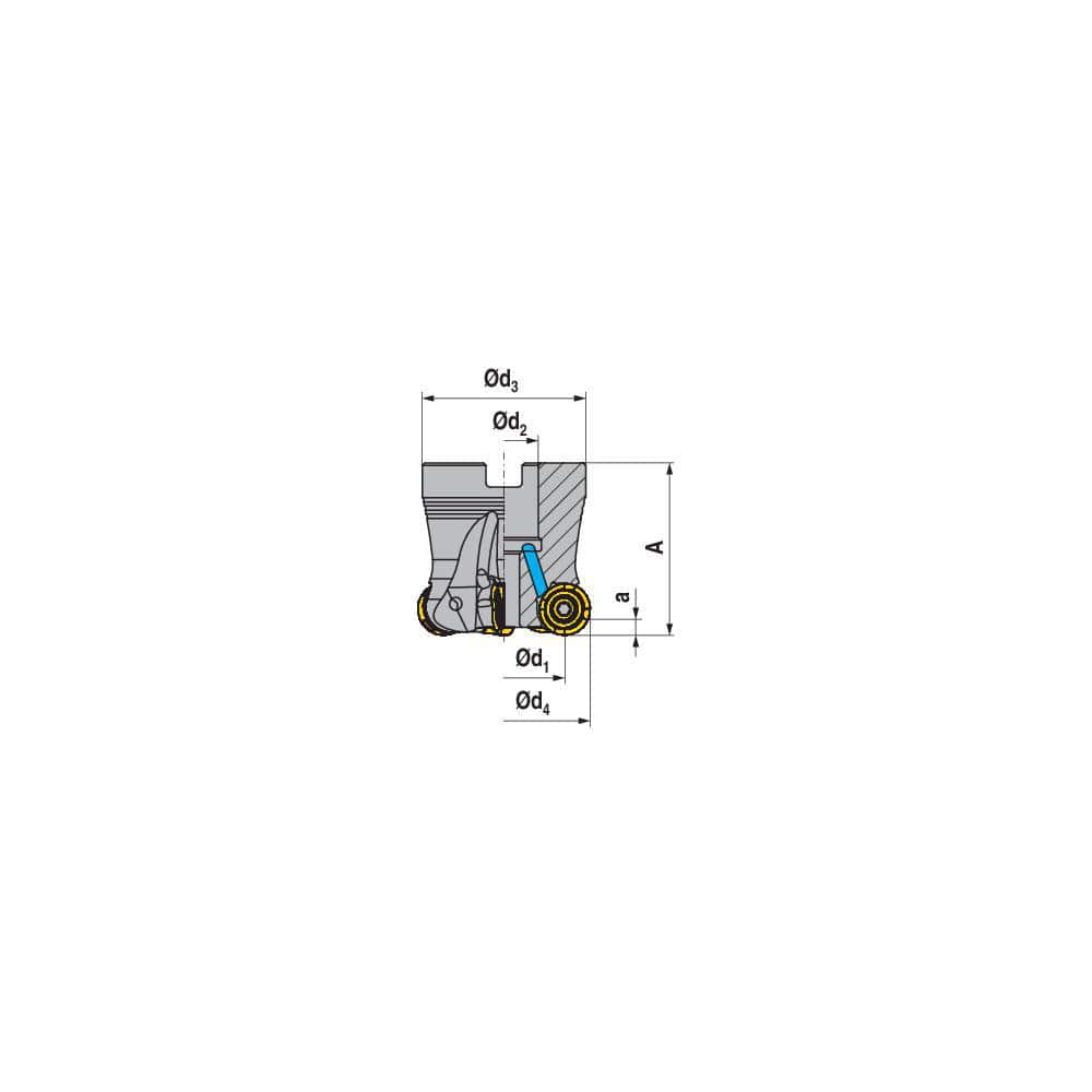 Indexable Copy Face Mills; Maximum Depth Of Cut: 3.00 mm; Compatible Insert Size Code: RNHU 1205..; Arbor Hole Diameter (mm): 40.00; Maximum Ramping Angle: 0  ™; Overall Height (mm): 63.00 mm; Series: A252-12; Number of Cutter Inserts: 12; Cutter Style: A