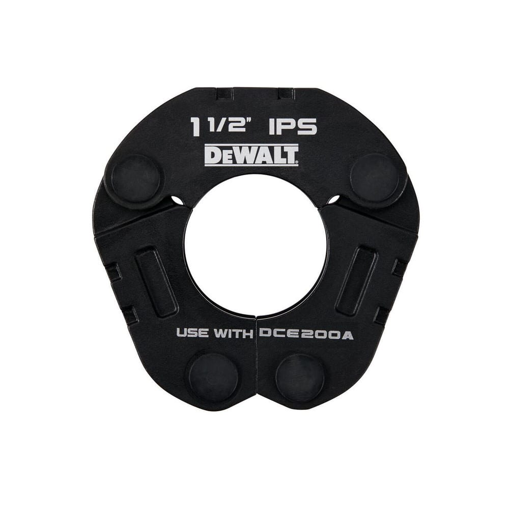 Presser Replacement Jaws; Jaw Size Range: 1-1/2″; Maximum Pipe Capacity (Inch): 1-1/2; Minimum Pipe Capacity: 1.500; For Use With Machines: DEWALT DCE200 Press Tool; Minimum Pipe Capacity: 1.500; Cuts Material Type: Copper & Stainless Steel; Type: Press R