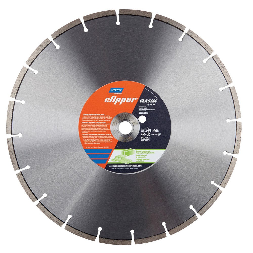 Wet & Dry Cut Saw Blade: 16″ Dia, 1″ Arbor Hole, 0.125″ Kerf Width, 20 Teeth High Speed Steel Teeth, Use on Concrete, Standard Arbor