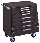 8-Drawer Roller Cabinet w/ball bearing Dwr slides - 40'' x 20'' x 34'' Brown - Exact Industrial Supply