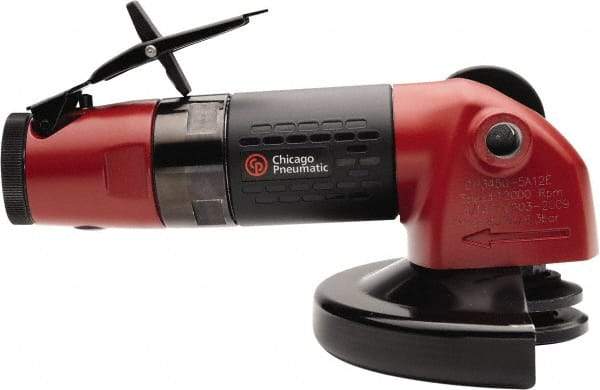Chicago Pneumatic - 4-1/2" Wheel Diam, 12,000 RPM, Pneumatic Angle & Disc Grinder - 3/8-24 Spindle, 36.04 CFM, Rear Exhaust - Exact Industrial Supply