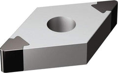 Sandvik Coromant - DNGA431 Grade 7025 CBN Turning Insert - TiN Finish, 55° Parallelogram, 1/2" Inscr Circle, 3/16" Thick, 1/64" Corner Radius - Exact Industrial Supply