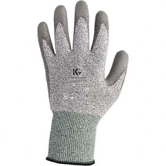 Cut-Resistant Gloves: Size 2XL, ANSI Cut 3, Polyurethane, Dyneema Gray, 10.6″ OAL, Palm Coated, Dyneema Lined