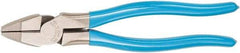 Channellock - 8-5/16" OAL, 36mm Jaw Length, High Leverage Pliers - Linesman Jaw, Plastisol Handles - Exact Industrial Supply