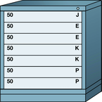 Bench-Standard Cabinet - 7 Drawers - 30 x 28-1/4 x 33-1/4" - Single Drawer Access - Exact Industrial Supply