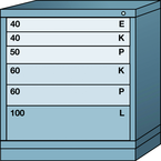 Bench-Standard Cabinet - 6 Drawers - 30 x 28-1/4 x 33-1/4" - Single Drawer Access - Exact Industrial Supply