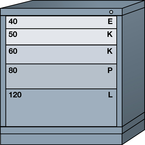 Bench-Standard Cabinet - 5 Drawers 30 x 28-1/4 x 33-1/4" - Single Drawer Access - Exact Industrial Supply