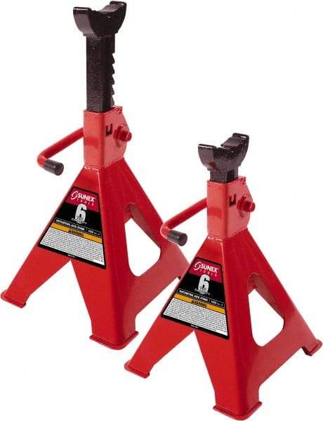 Sunex Tools - 6 Ton Load Capacity Ratcheting Jack Stand - 15-3/4 to 24" High, 11-1/2" Base Width - Exact Industrial Supply