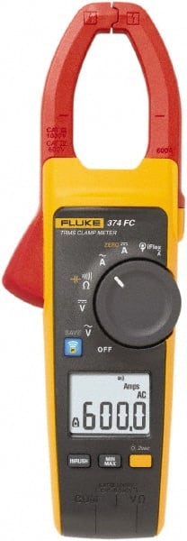 Fluke - 374 FC, CAT IV, CAT III, Digital True RMS Clamp Meter with 1.3386" Clamp On Jaws - Exact Industrial Supply