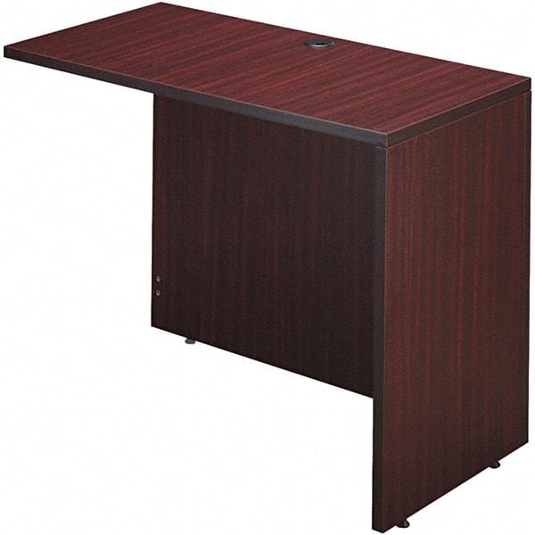 ALERA - Woodgrain Laminate Return/Bridge Shell Desk - 42" Wide x 23-5/8" Deep x 29-5/8" High, Mahogany - Exact Industrial Supply