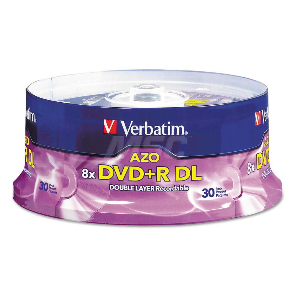 Verbatim - Office Machine Supplies & Accessories; Office Machine/Equipment Accessory Type: DVD+R Disc ; For Use With: DVD Video Players Or DVD-ROM Drives ; Color: Silver - Exact Industrial Supply