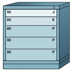 32.25 x 28.25 x 30'' (5 Drawers) - Pre-Engineered Modular Drawer Cabinet Bench Height (104 Compartments) - Exact Industrial Supply