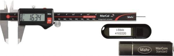 Mahr Federal - 0 to 150mm Range, 0.01mm Resolution, IP67 Electronic Caliper - Stainless Steel with 40mm Jaws, SPC Output - Exact Industrial Supply