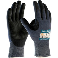 Cut, Puncture & Abrasive-Resistant Gloves: Size XS, ANSI Cut A3, ANSI Puncture 2, Nitrile, Engineered Yarn Blue, Palm & Fingers Coated, Smooth Grip, ANSI Abrasion 4