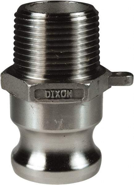 Dixon Valve & Coupling - 1-1/4" Stainless Steel Cam & Groove Suction & Discharge Hose Male Adapter Male NPT Thread - Part F, 1-1/4" Thread, 250 Max psi - Exact Industrial Supply