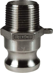 Dixon Valve & Coupling - 3/4" Stainless Steel Cam & Groove Suction & Discharge Hose Male Adapter Male NPT Thread - Part F, 3/4" Thread, 250 Max psi - Exact Industrial Supply