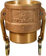 Dixon Valve & Coupling - 1-1/2" Brass Cam & Groove Suction & Discharge Hose Female Coupler Male NPT Thread - Part B, 1-1/2" Thread, 250 Max psi - Exact Industrial Supply