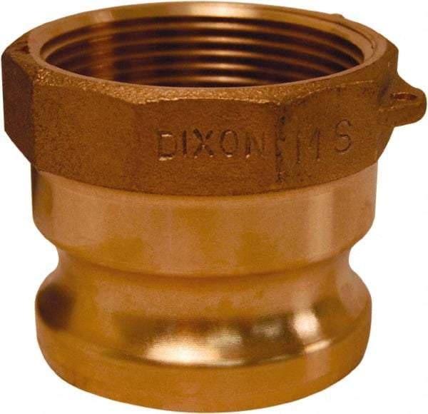 Dixon Valve & Coupling - 2-1/2" Brass Cam & Groove Suction & Discharge Hose Male Adapter Female NPT Thread - Part A, 2-1/2" Thread, 150 Max psi - Exact Industrial Supply