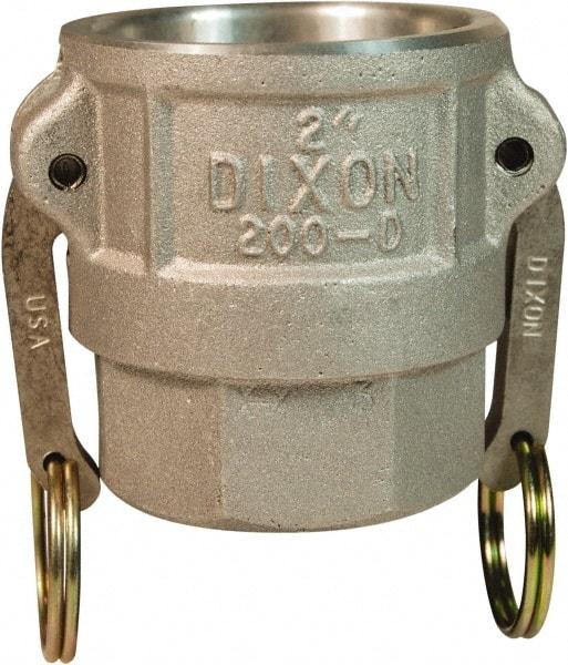 Dixon Valve & Coupling - 4" Aluminum Cam & Groove Suction & Discharge Hose Female Coupler Female NPT Thread - Part D, 4" Thread, 100 Max psi - Exact Industrial Supply