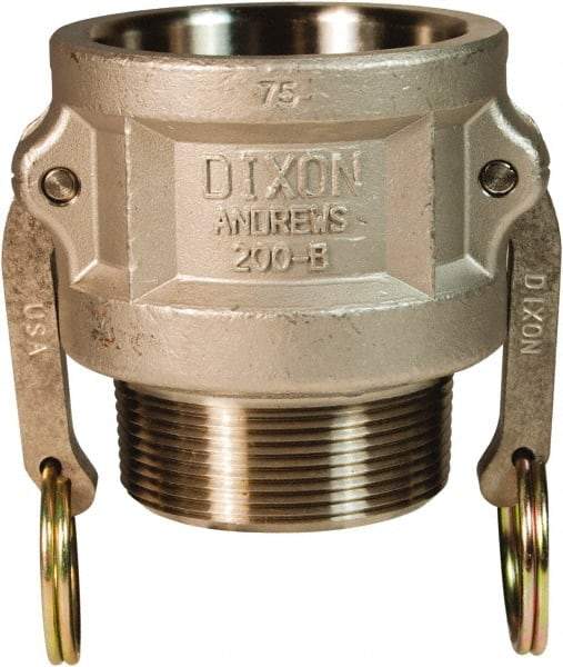 Dixon Valve & Coupling - 3/4" Stainless Steel Cam & Groove Suction & Discharge Hose Female Coupler Male NPT Thread - Part B, 3/4" Thread, 250 Max psi - Exact Industrial Supply