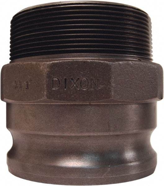 Dixon Valve & Coupling - 4" Malleable Iron Cam & Groove Suction & Discharge Hose Male Adapter Male NPT Thread - Part F, 4" Thread, 100 Max psi - Exact Industrial Supply