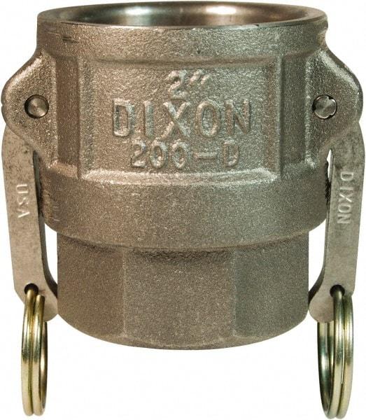 Dixon Valve & Coupling - 2" Malleable Iron Cam & Groove Suction & Discharge Hose Female Coupler Female NPT Thread - Part D, 2" Thread, 250 Max psi - Exact Industrial Supply