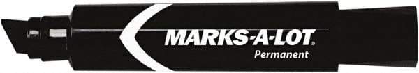 Marks-A-Lot - Black Permanent Marker - Chisel Tip, AP Nontoxic Ink - Exact Industrial Supply
