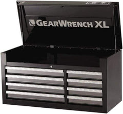 GearWrench - 1 Compartment 8 Drawer Tool Chest - 41" Wide x 18-1/4" Deep x 20-1/2" High, Steel, Black/Silver - Exact Industrial Supply