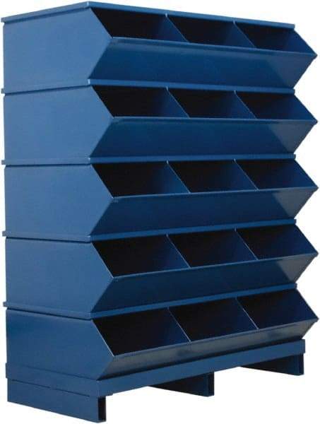 Stackbin - 5 Bin, Shelving Unit with Openings & Base - 37" Wide x 46-7/8" High - Exact Industrial Supply