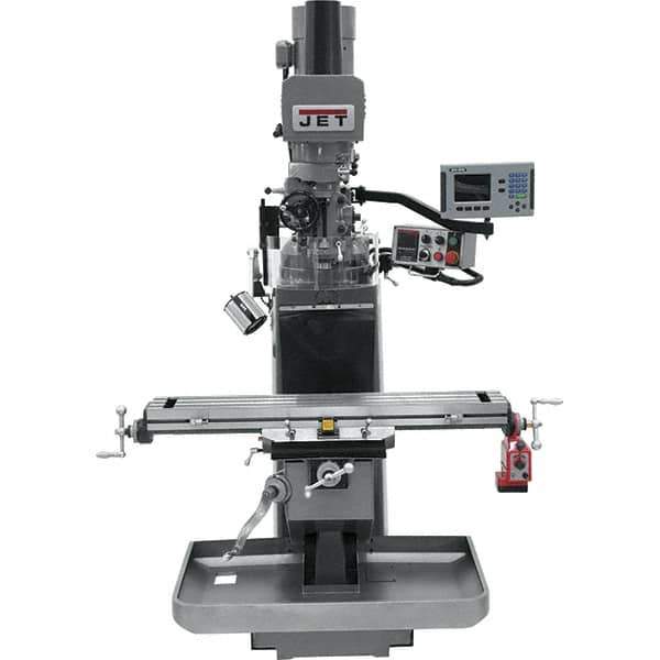 Jet - 9" Table Width x 49" Table Length, Electronic Variable Speed Control, 3 Phase Knee Milling Machine - 3 hp - Exact Industrial Supply