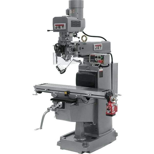 Jet - 10" Table Width x 50" Table Length, Electronic Variable Speed Control, 3 Phase Knee Milling Machine - 3 hp - Exact Industrial Supply