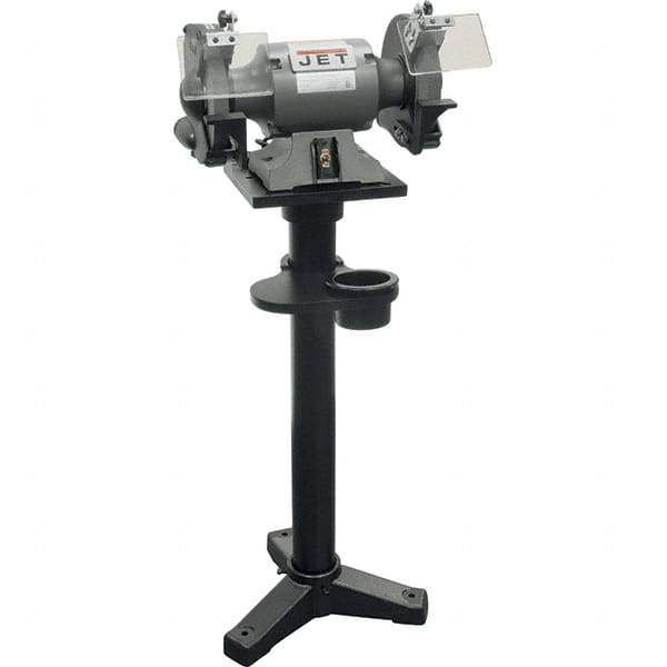 Jet - 8" Wheel Diam x 1" Wheel Width, 1 hp Bench Grinder - 1 Phase, 3,450 Max RPM, 115 Volts - Exact Industrial Supply