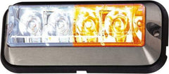 Buyers Products - Variable Flash Rate, Surface Mount Emergency Strobe Light Assembly - Powered by 12 to 24 Volts, Amber & Clear - Exact Industrial Supply