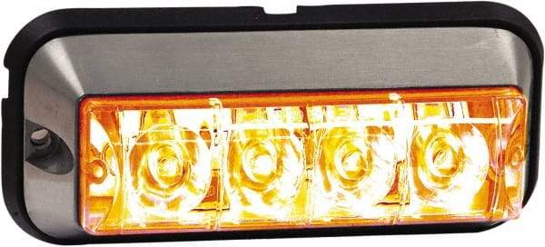 Buyers Products - Quad Flash Rate, Surface Mount Emergency Strobe Light Assembly - Powered by 12 to 24 Volts, Amber - Exact Industrial Supply