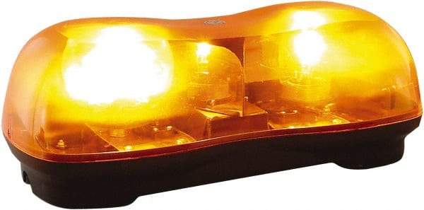 Buyers Products - 320 FPM, Magnetic Mount Emergency Halogen Lightbar Assembly - Powered by 12 to 24 Volts, Amber - Exact Industrial Supply
