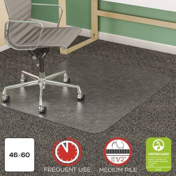 Deflect-o - 60" Long x 46" Wide, Chair Mat - Rectangular, Beveled Edge Style - Exact Industrial Supply