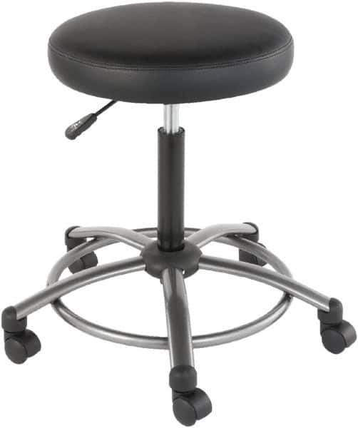 ALERA - 24-3/8 Inch Wide x 24-3/8 Inch Deep x 29-1/2 Inch High, Swivel Base, Utility Stool - Antimicrobial Seat, Black - Exact Industrial Supply
